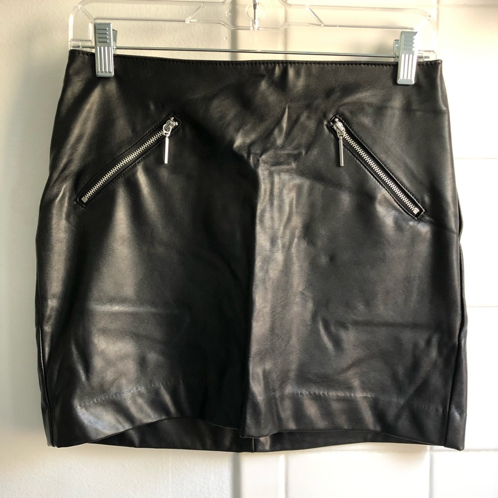 H&M Black Leather Skirt